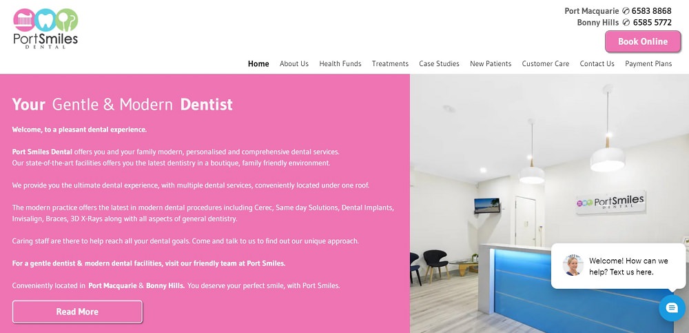 Port Smiles dental screenshot dental aware