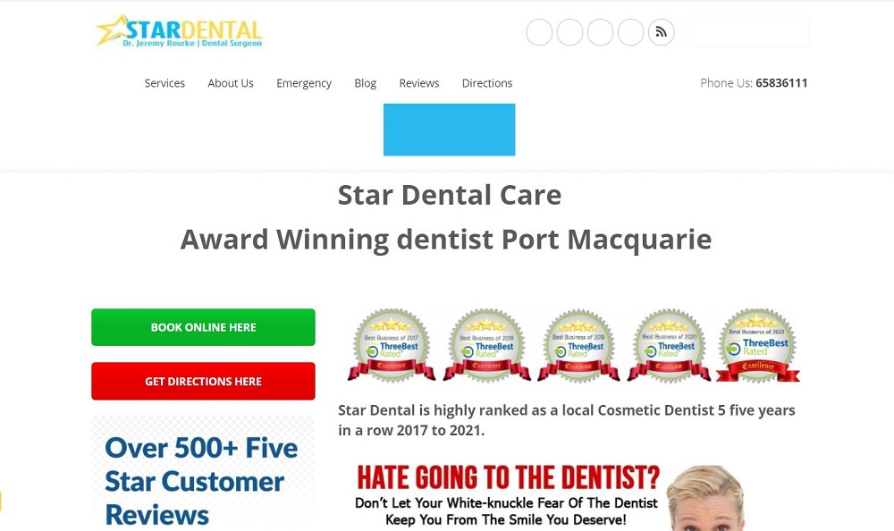 Star dental in Port Macquarie screenshot homepage