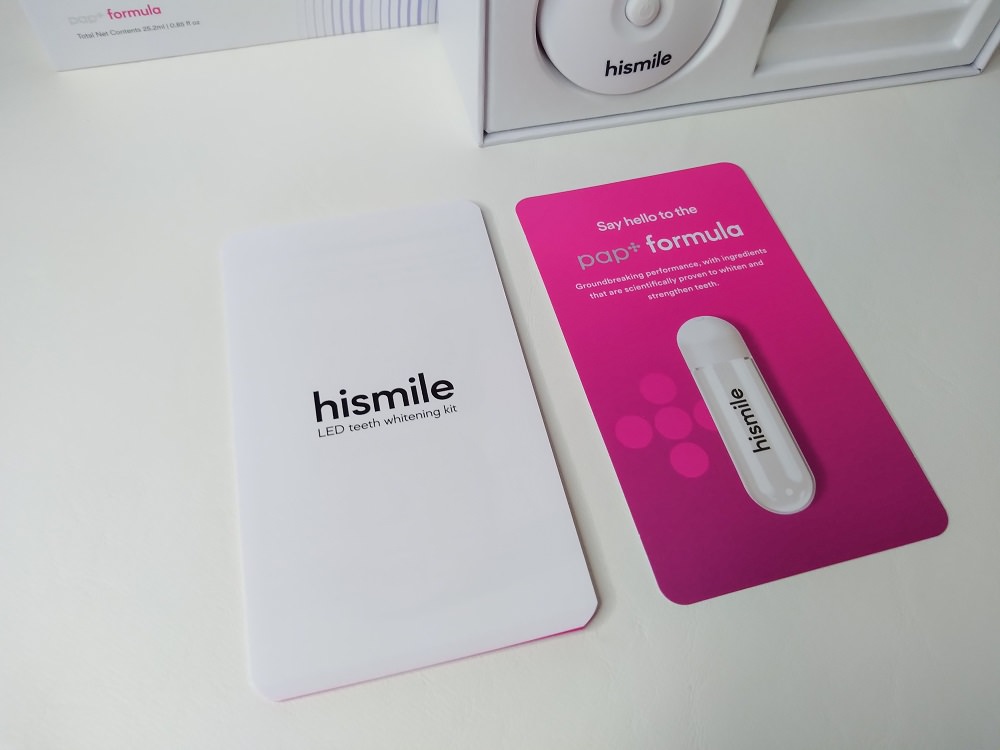 HiSmiles instructions and information inside their whitening kit