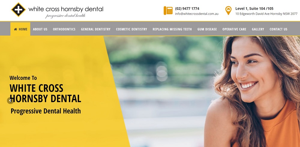 White Cross Hornsby Dental website screenshot