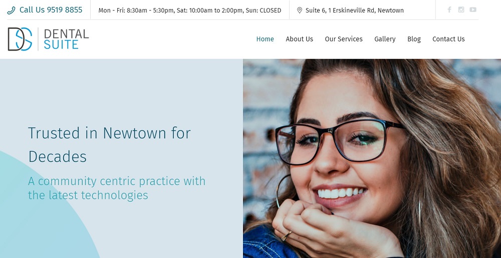 Dental Suite Newtown website screenshot