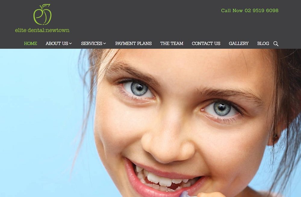 Newtown Elite Dental website screenshot