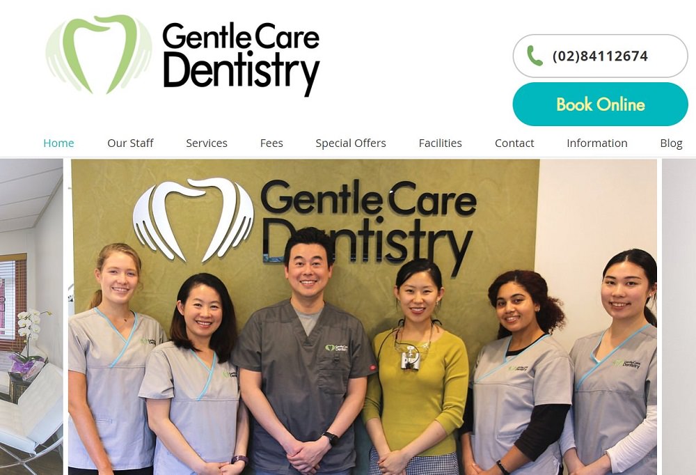 Gentle Care Dentistry website screenshot