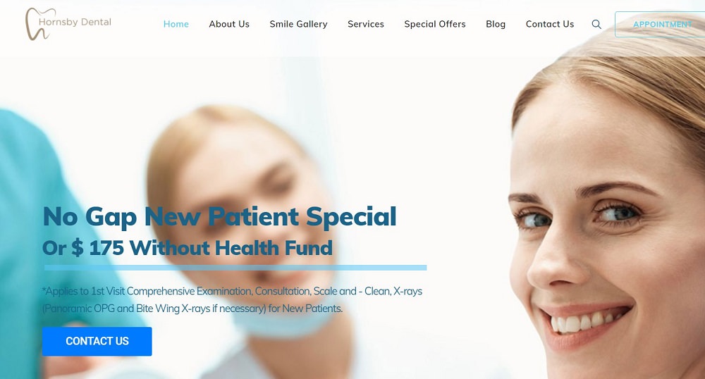 Hornsby Dental website screenshot