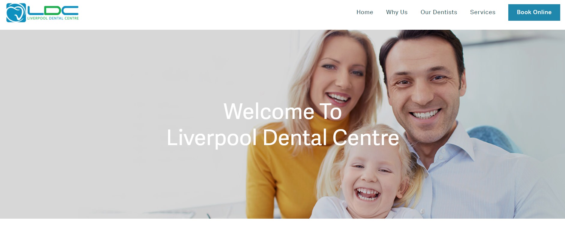 Liverpool Dental Centre screenshot of their website