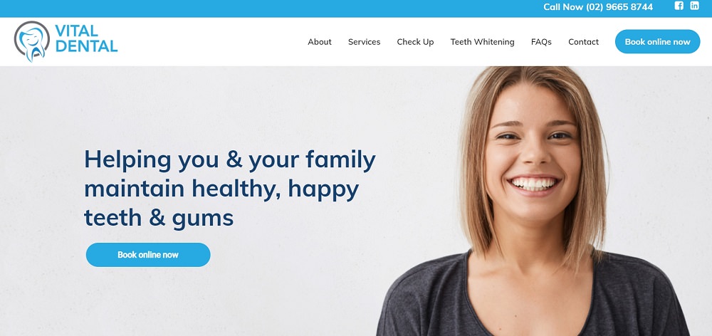 Vital Dental Randwick website screenshot