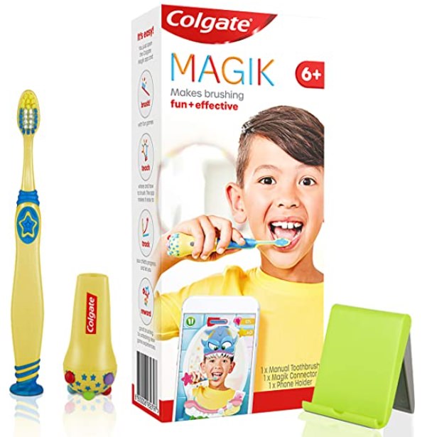 Colgate Magik Kids Toothbrush and app image dental aware